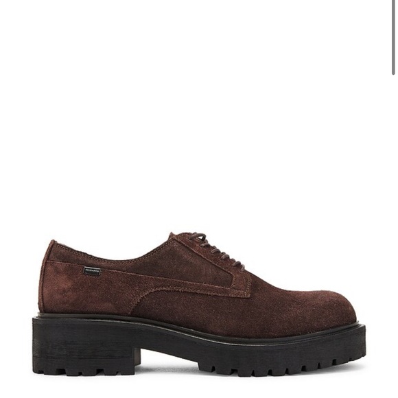All Saints Hank Suede Derby in Coffee Brown